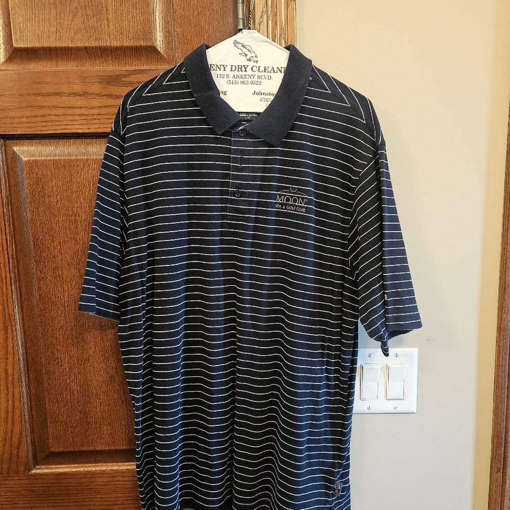 Adidas Men's Black Striped Polo Shirt